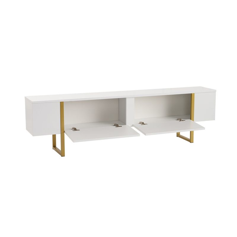 Casa si Gradina - Mobilier - Comode si corpuri - Comode - Comoda tv, Hanah Home, pal melaminat, alb auriu, 180x50x29.5 cm - Infinity.ro