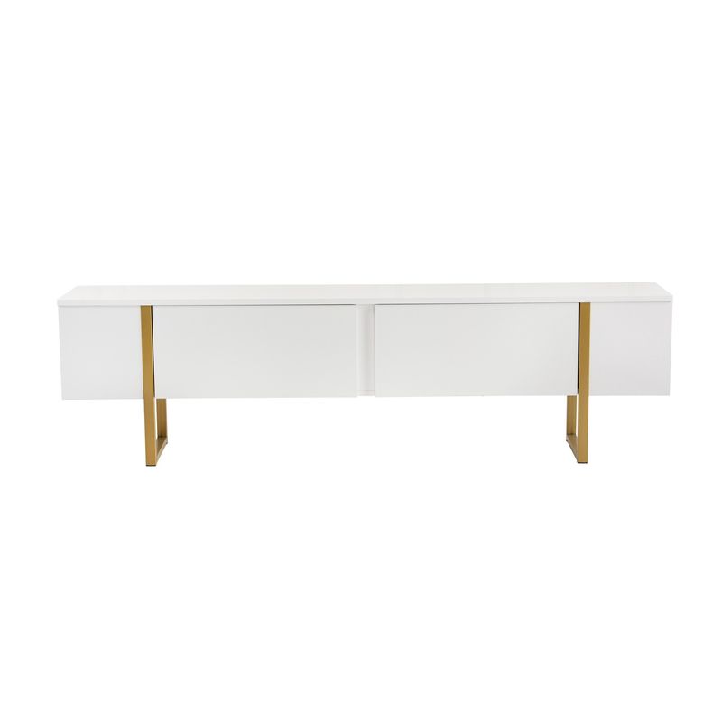 Casa si Gradina - Mobilier - Comode si corpuri - Comode - Comoda tv, Hanah Home, pal melaminat, alb auriu, 180x50x29.5 cm - Infinity.ro