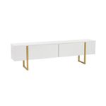 Casa si Gradina - Mobilier - Comode si corpuri - Comode - Comoda tv, Hanah Home, pal melaminat, alb auriu, 180x50x29.5 cm - Infinity.ro