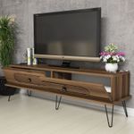 Casa si Gradina - Mobilier - Comode si corpuri - Comode - Comoda tv, Hanah Home, pal melaminat, nuc, 145x45x40 cm - Infinity.ro