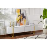 Casa si Gradina - Mobilier - Comode si corpuri - Comode - Comoda tv, Hanah Home, pal melaminat, alb auriu, 180x50x29.5 cm - Infinity.ro