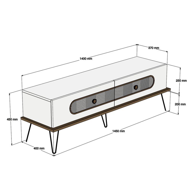 Casa si Gradina - Mobilier - Comode si corpuri - Comode - Comoda tv, Hanah Home, pal melaminat, nuc, 145x45x40 cm - Infinity.ro