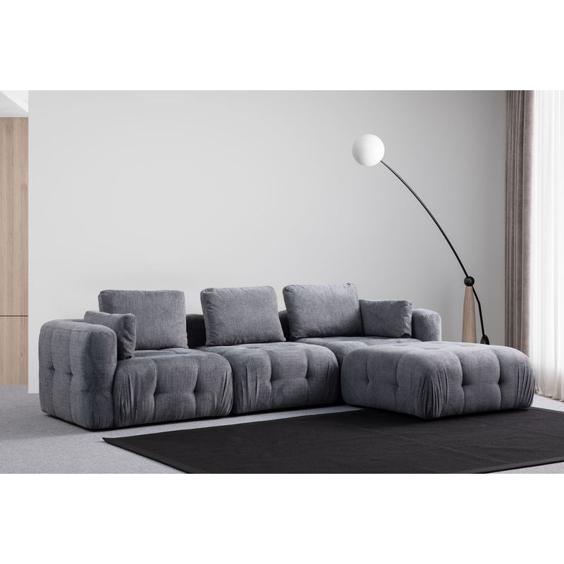 Casa si Gradina - Mobilier - Canapele si coltare - Coltare - Coltar, Atelier Del Sofa, lemn fag si pal, gri, 290x200x100 cm - Infinity.ro