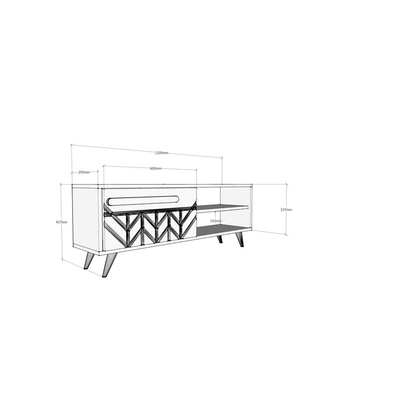 Casa si Gradina - Mobilier - Comode si corpuri - Comode - Comoda tv, Hanah Home, pal melaminat, alb, 120x43.7x29.5 cm - Infinity.ro