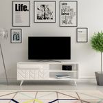 Casa si Gradina - Mobilier - Comode si corpuri - Comode - Comoda tv, Hanah Home, pal melaminat, alb, 120x43.7x29.5 cm - Infinity.ro