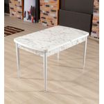 Casa si Gradina - Mobilier - Mese si birouri - Mese bucatarie si dining - Masa extensibila de dining, Hanah Home, panou de particule cu melamina, alb gri, 132x79x76,5 cm - Infinity.ro