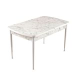 Casa si Gradina - Mobilier - Mese si birouri - Mese bucatarie si dining - Masa extensibila de dining, Hanah Home, panou de particule cu melamina, alb gri, 132x79x76,5 cm - Infinity.ro