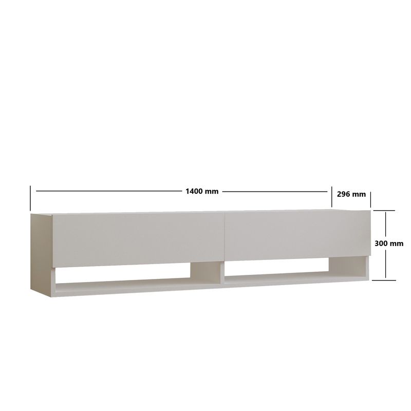 Casa si Gradina - Mobilier - Comode si corpuri - Comode - Comoda tv, Hanah Home, pal melaminat, alb, 141x31x30 cm - Infinity.ro
