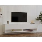 Casa si Gradina - Mobilier - Comode si corpuri - Comode - Comoda tv, Hanah Home, pal melaminat, alb, 141x31x30 cm - Infinity.ro