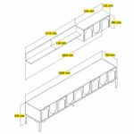 Casa si Gradina - Mobilier - Comode si corpuri - Comode - Comoda tv, Hanah Home, pal melaminat, alb negru, 180x42x35 cm - Infinity.ro
