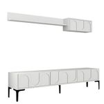 Casa si Gradina - Mobilier - Comode si corpuri - Comode - Comoda tv, Hanah Home, pal melaminat, alb negru, 180x42x35 cm - Infinity.ro