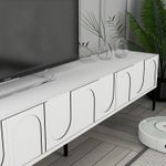 Casa si Gradina - Mobilier - Comode si corpuri - Comode - Comoda tv, Hanah Home, pal melaminat, alb negru, 180x42x35 cm - Infinity.ro
