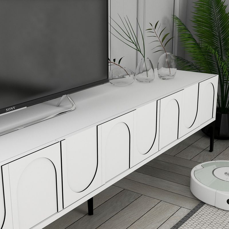 Casa si Gradina - Mobilier - Comode si corpuri - Comode - Comoda tv, Hanah Home, pal melaminat, alb negru, 180x42x35 cm - Infinity.ro
