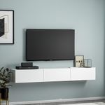 Casa si Gradina - Mobilier - Comode si corpuri - Comode - Comoda tv, Hanah Home, pal melaminat, alb, 180x26x31.4 cm - Infinity.ro