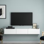 Casa si Gradina - Mobilier - Comode si corpuri - Comode - Comoda tv, Hanah Home, pal melaminat, alb, 180x26x31.4 cm - Infinity.ro