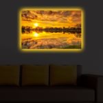 Casa si Gradina - Electrice - Tablouri electrice si accesorii - Tablou canvas cu led, Wallxpert, panza piele de caprioara, multicolor, 45x70 cm, 239SHN3287 - Infinity.ro