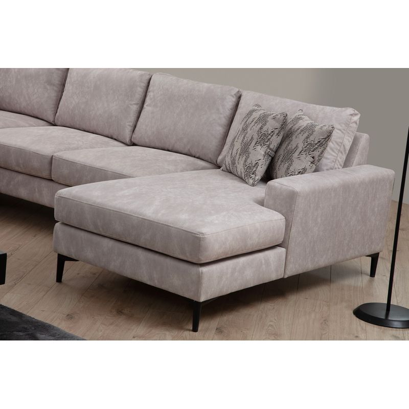 Casa si Gradina - Mobilier - Canapele si coltare - Coltare - Coltar, Hanah Home, lemn de fag si pal, bej, 200x314x155 cm - Infinity.ro