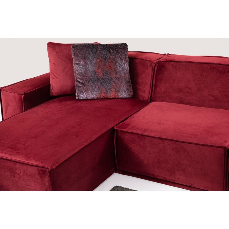 Casa si Gradina - Mobilier - Canapele si coltare - Coltare - Coltar, Hanah Home, material textil, burgundy, 170x300x100 cm - Infinity.ro