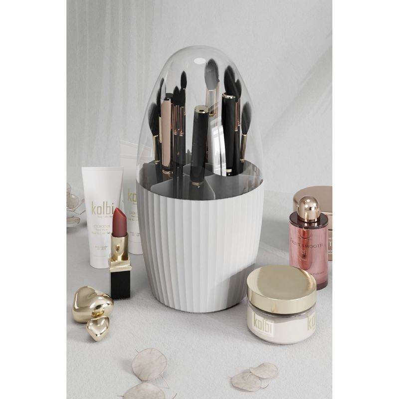 Ingrijire personala si Cosmetice - Machiaj - Accesorii machiaj - Organizator machiaj, Hermia, plastic, alb, 13x13x25 cm - Infinity.ro