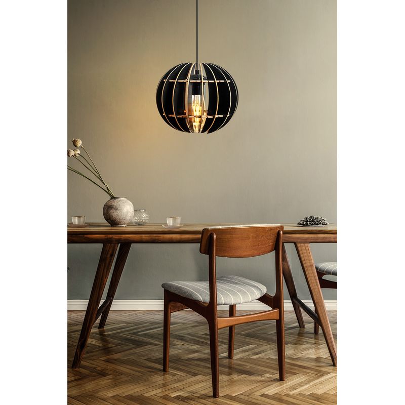 Casa si Gradina - Corpuri si surse de iluminat - Lustre si pendule - Candelabru, Opviq, mdf, negru, sferic, 20x20x60 cm - Infinity.ro