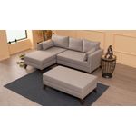 Casa si Gradina - Mobilier - Canapele si coltare - Coltare - Coltar extensibil, Hanah Home, cadru lemn si mdf, crem, 205x140x85 cm - Infinity.ro