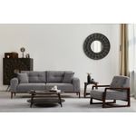 Casa si Gradina - Mobilier - Canapele si coltare - Canapele - Canapea extensibila 3 locuri, Hanah Home, lemn fag si PAL, gri deschis, 225x92x75 cm - Infinity.ro