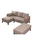 Casa si Gradina - Mobilier - Canapele si coltare - Coltare - Coltar extensibil, Hanah Home, cadru lemn si mdf, crem, 205x140x85 cm - Infinity.ro