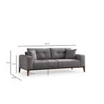 Casa si Gradina - Mobilier - Canapele si coltare - Canapele - Canapea extensibila 3 locuri, Hanah Home, lemn fag si PAL, gri deschis, 225x92x75 cm - Infinity.ro