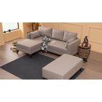 Casa si Gradina - Mobilier - Canapele si coltare - Coltare - Coltar extensibil, Hanah Home, cadru lemn si mdf, crem, 205x140x85 cm - Infinity.ro