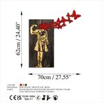 Casa si Gradina - Decoratiuni - Decoratiuni perete - Accesoriu decorativ de perete, Wallxpert, lemn, nuc, maro, rosu, 62x70 cm - Infinity.ro