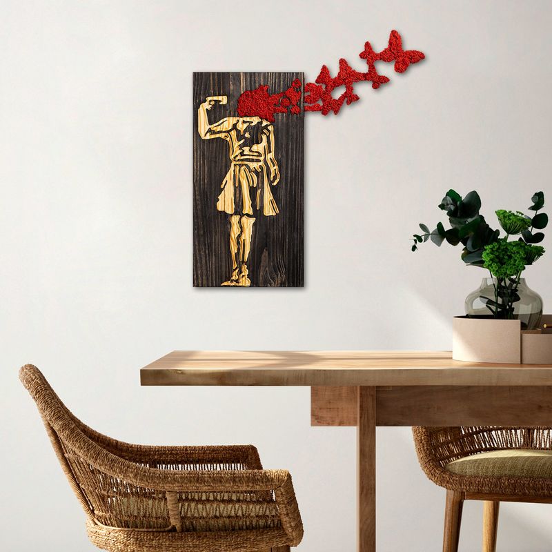 Casa si Gradina - Decoratiuni - Decoratiuni perete - Accesoriu decorativ de perete, Wallxpert, lemn, nuc, maro, rosu, 62x70 cm - Infinity.ro