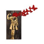 Casa si Gradina - Decoratiuni - Decoratiuni perete - Accesoriu decorativ de perete, Wallxpert, lemn, nuc, maro, rosu, 62x70 cm - Infinity.ro