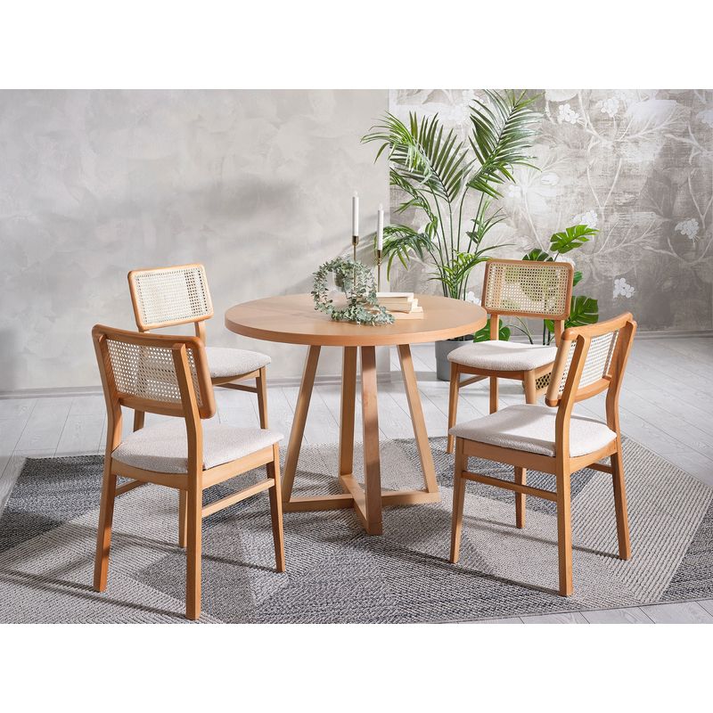 Casa si Gradina - Mobilier - Mese si birouri - Mese bucatarie si dining - Masa de dining, Hanah Home, lemn de fag, natural, 100x100x75 cm, 117FRF1407 - Infinity.ro