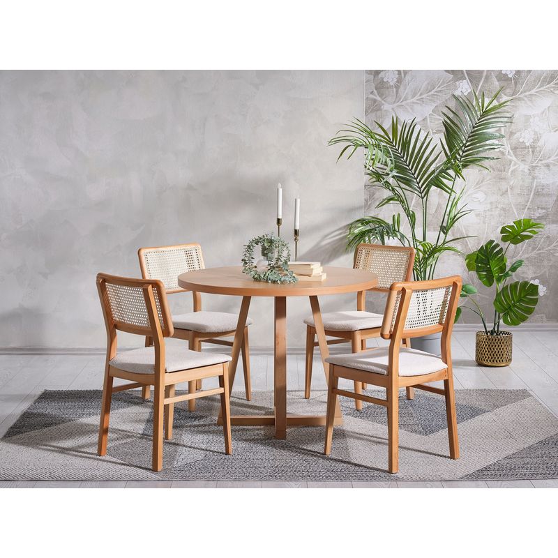 Casa si Gradina - Mobilier - Mese si birouri - Mese bucatarie si dining - Masa de dining, Hanah Home, lemn de fag, natural, 100x100x75 cm, 117FRF1407 - Infinity.ro
