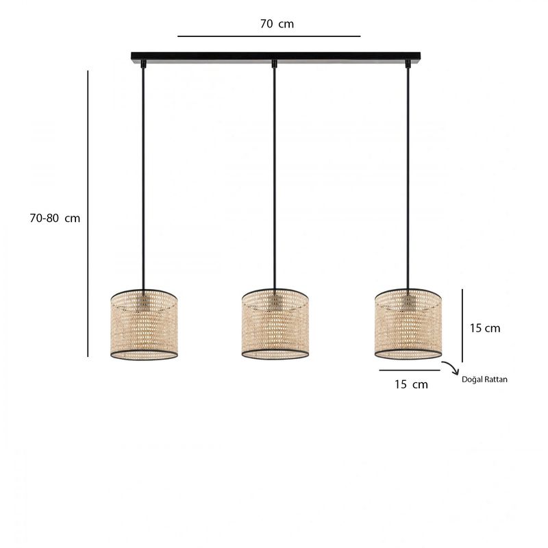 Casa si Gradina - Corpuri si surse de iluminat - Lustre si pendule - Candelabru, Opviq, ratan, crem si negru, 80x70 cm - Infinity.ro