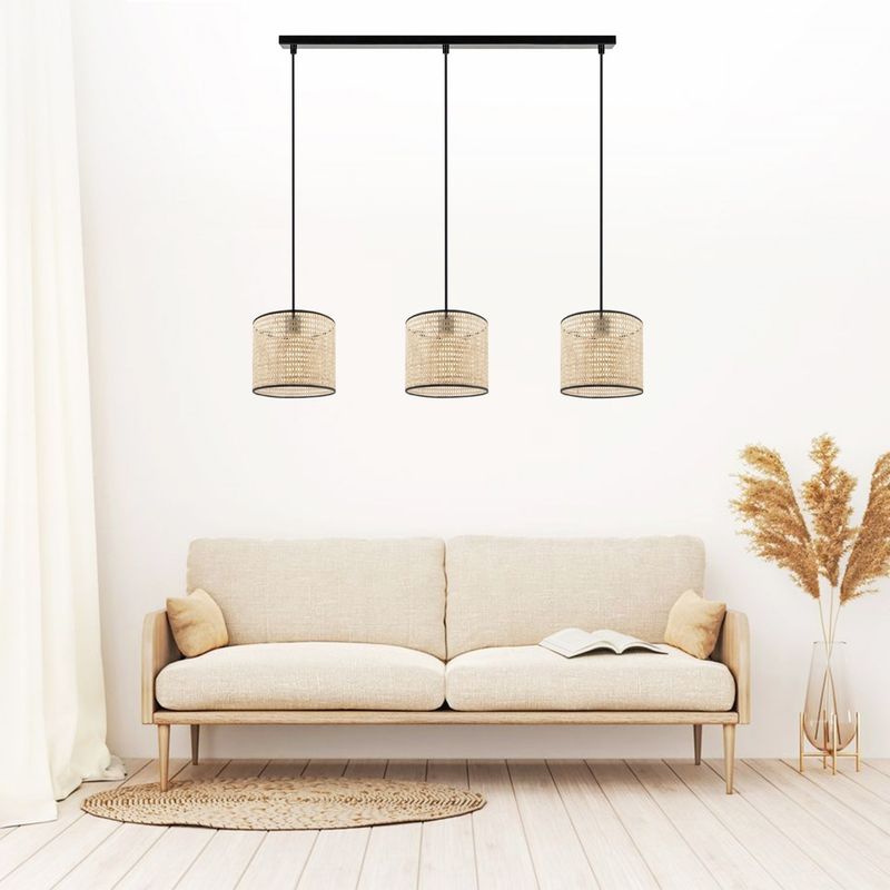 Casa si Gradina - Corpuri si surse de iluminat - Lustre si pendule - Candelabru, Opviq, ratan, crem si negru, 80x70 cm - Infinity.ro