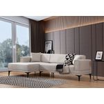 Casa si Gradina - Mobilier - Canapele si coltare - Coltare - Coltar extensibil, Hanah Home, lemn fag si pal, ecru, 140x250 cm - Infinity.ro