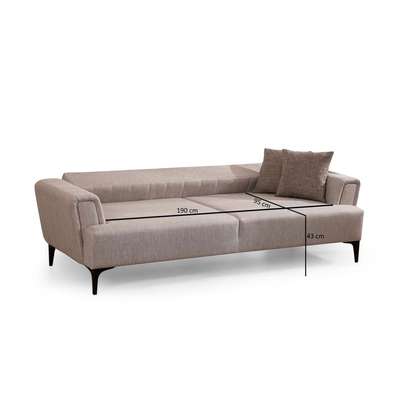Casa si Gradina - Mobilier - Canapele si coltare - Canapele - Canapea extensibila 3 locuri, Atelier Del Sofa, lemn de fag, bej, 230x95x77 cm - Infinity.ro