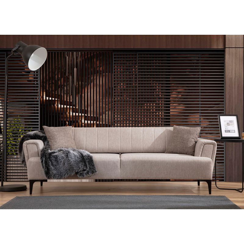 Casa si Gradina - Mobilier - Canapele si coltare - Canapele - Canapea extensibila 3 locuri, Atelier Del Sofa, lemn de fag, bej, 230x95x77 cm - Infinity.ro