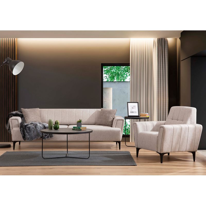 Casa si Gradina - Mobilier - Canapele si coltare - Canapele - Canapea extensibila 3 locuri, Atelier Del Sofa, lemn de fag, bej, 230x95x77 cm - Infinity.ro