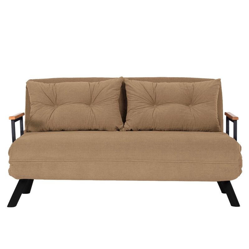 Casa si Gradina - Mobilier - Canapele si coltare - Canapele - Canapea extensibila, Atelier Del Sofa, metal, poliester, maro deschis, 175x133 cm - Infinity.ro