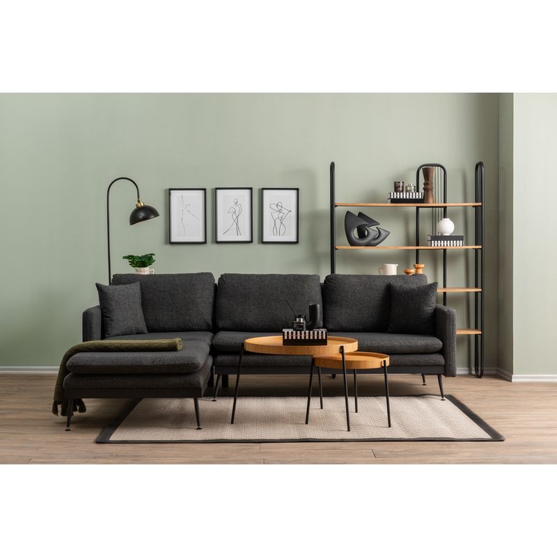 Casa si Gradina - Mobilier - Canapele si coltare - Coltare - Coltar, Atelier Del Sofa, metal si stofa tip in, gri inchis, 245x180 cm - Infinity.ro