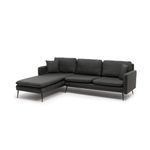 Casa si Gradina - Mobilier - Canapele si coltare - Coltare - Coltar, Atelier Del Sofa, metal si stofa tip in, gri inchis, 245x180 cm - Infinity.ro