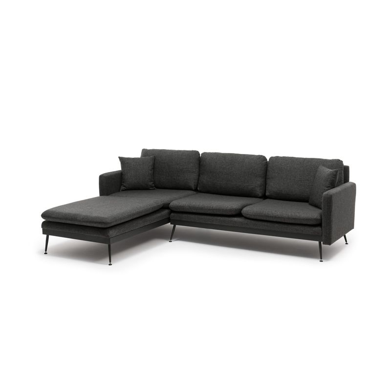 Casa si Gradina - Mobilier - Canapele si coltare - Coltare - Coltar, Atelier Del Sofa, metal si stofa tip in, gri inchis, 245x180 cm - Infinity.ro