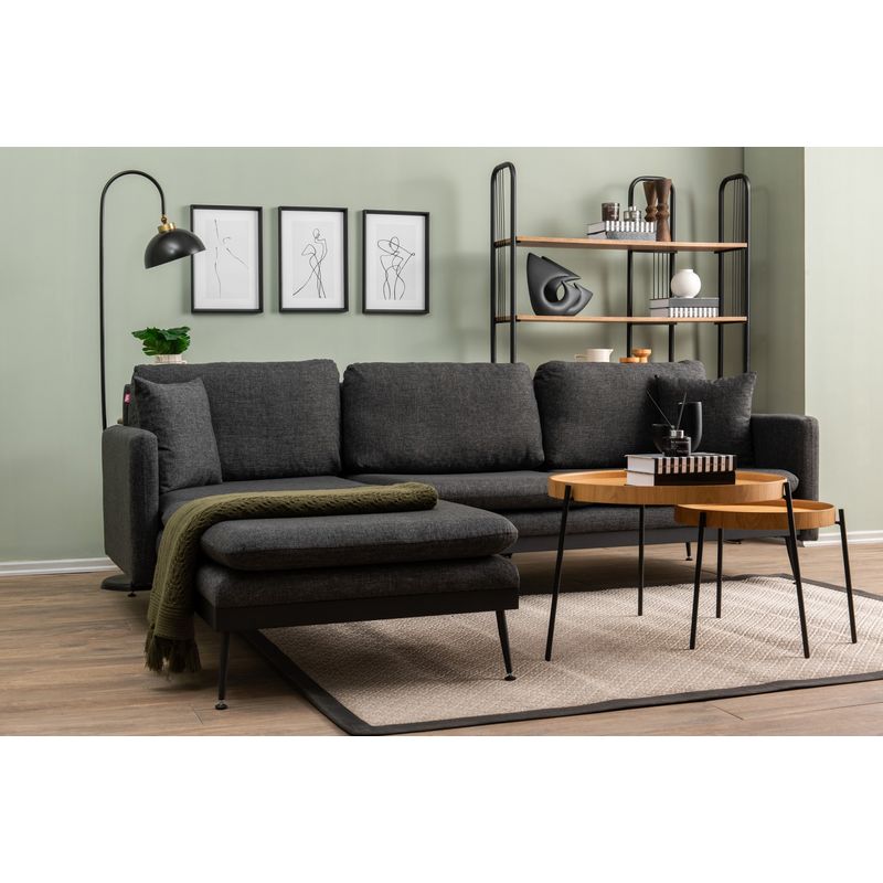 Casa si Gradina - Mobilier - Canapele si coltare - Coltare - Coltar, Atelier Del Sofa, metal si stofa tip in, gri inchis, 245x180 cm - Infinity.ro