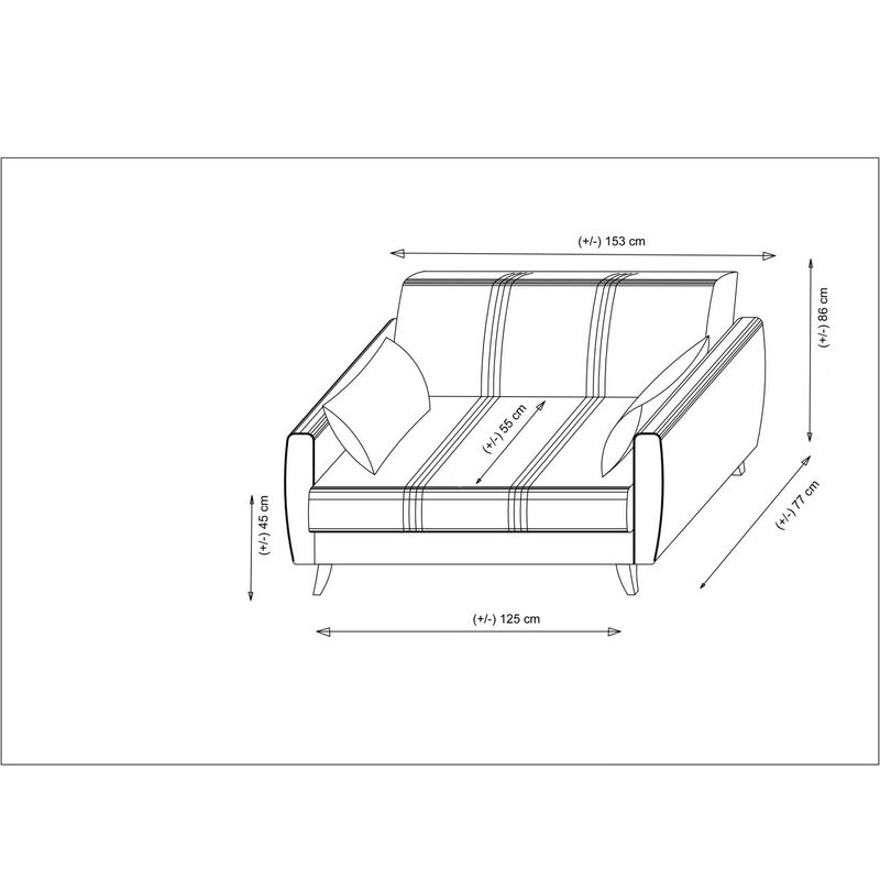 Casa si Gradina - Mobilier - Canapele si coltare - Canapele - Canapea extensibila 2 locuri, Atelier Del Sofa, cadru metal/lemn, gri deschis, 153x86x77 cm - Infinity.ro