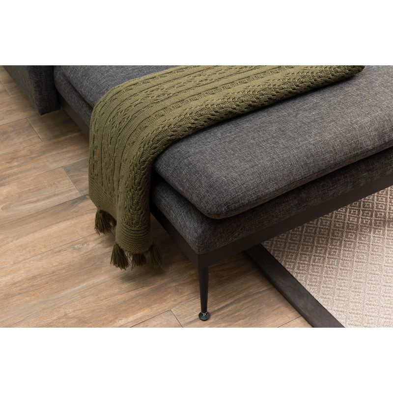 Casa si Gradina - Mobilier - Canapele si coltare - Coltare - Coltar, Atelier Del Sofa, metal si stofa tip in, gri inchis, 245x180 cm - Infinity.ro