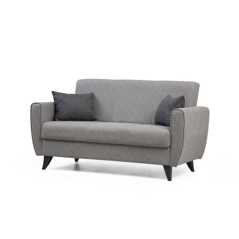 Casa si Gradina - Mobilier - Canapele si coltare - Canapele - Canapea extensibila 2 locuri, Atelier Del Sofa, cadru metal/lemn, gri deschis, 153x86x77 cm - Infinity.ro