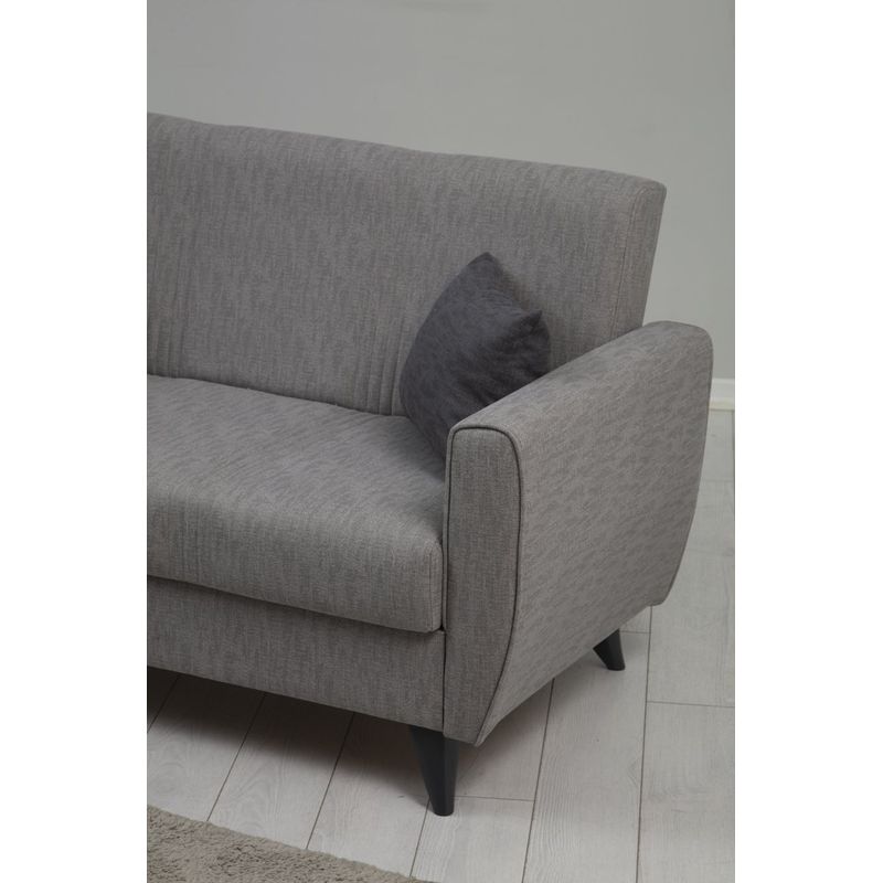 Casa si Gradina - Mobilier - Canapele si coltare - Canapele - Canapea extensibila 2 locuri, Atelier Del Sofa, cadru metal/lemn, gri deschis, 153x86x77 cm - Infinity.ro