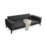 Casa si Gradina - Mobilier - Canapele si coltare - Canapele - Canapea extensibila, Atelier Del Sofa, lemn fag, antracit, 222x92x74 cm - Infinity.ro